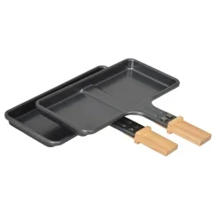 Appareil à raclette Bamboo 8 poêlons et 2 double poêlons 1500 W KCWOOD.8.MAXI Kitchen Chef Professional