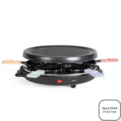 Appareil à raclette 6 personnes rond 800 W Livoo