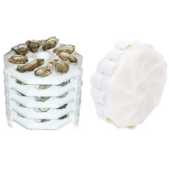 6 assiettes à huîtres empilables 9 huîtres + 1 citron Roger Orfèvre