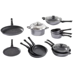 Batterie de cuisine 12 pièces revêtement Dur comme la pierre Mathon