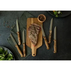 Bloc de 6 couteaux à steak en bois Livoo