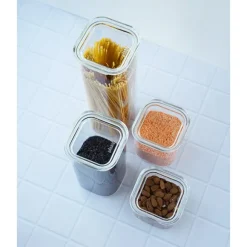 Boite carrée haute en verre 1400 ml Pebbly