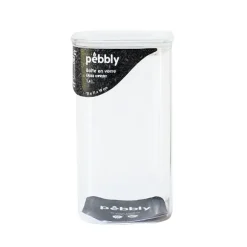 Boite carrée haute en verre 1400 ml Pebbly