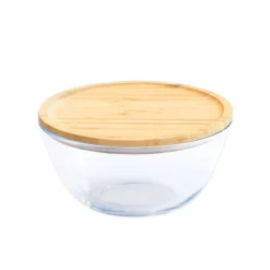 Bol à mixer rond couvercle bambou 2.6L Pebbly