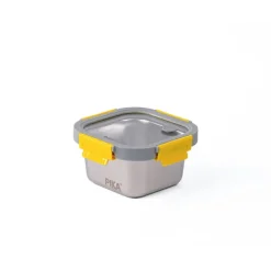 Boîte de conservation en inox carrée 600 ml compatible micro-ondes Pika