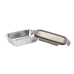 Boîte de conservation rectangulaire en inox 1100 ml compatible micro-ondes Cuitisan