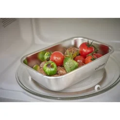 Boîte de conservation rectangulaire en inox 1100 ml compatible micro-ondes Cuitisan