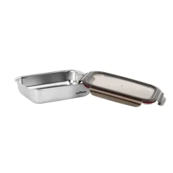 Boîte de conservation rectangulaire en inox 1900 ml compatible micro-ondes Cuitisan