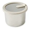 Boîte de conservation ronde en inox avec couvercle en verre 900 ml compatible micro-ondes Mathon