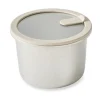 Boîte de conservation ronde en inox avec couvercle en verre 1500 ml compatible micro-ondes Mathon