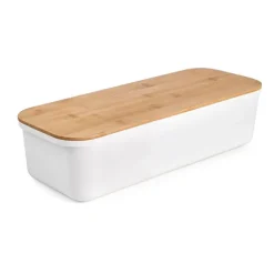 Boîte à pain couvercle bambou 39,5 x 15 cm Ibili