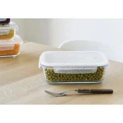 Boîte rectangulaire en verre 1,5 L Pebbly