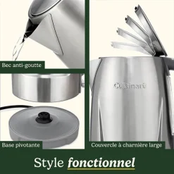 Bouilloire électrique en inox sans fil 1,5 L 3000 W Core Collection JK1600E Cuisinart