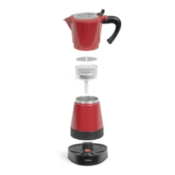 Cafetière électrique Italienne rouge 6 tasses 480 W Livoo