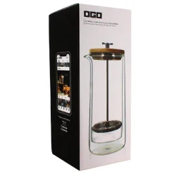 Cafetière à piston en verre double paroi Ogo