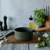 Casserole Ector induction aluminium revêtu manche en bois 18 cm vert Ogo