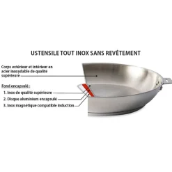 Casserole inox Clips’Inox sans manche 16 cm Mathon