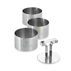 3 cercles de présentation en inox avec poussoir Mathon