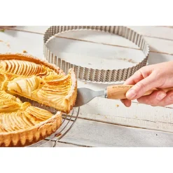 Cercle à tarte perforé cannelé acier inoxydable 24 cm De Buyer