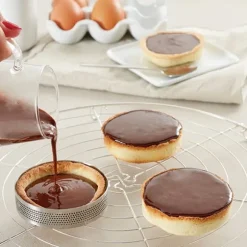 Cercle à tarte perforé en inox rond 8 cm Mathon