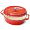 Cocotte en fonte ovale 33 cm 6 L rouge Mathon