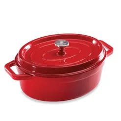Cocotte en fonte ovale 33 cm 6 L rouge Mathon