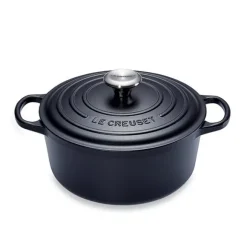 Cocotte fonte rond 20 cm noir mat Le Creuset