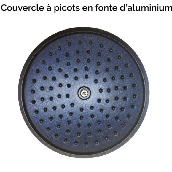 Cocotte légère ronde en fonte d'aluminium 28 cm 6,7 L coloris noir Mathon