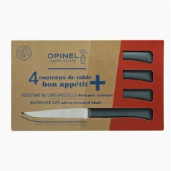 Coffret 4 couteaux de table lame micro-dentée 11 cm Bon Appétit Plus anthracite Opinel