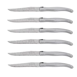 Coffret 6 couteaux Laguiole tout inox Damas Jean Dubost