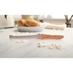 Coffret 3 couteaux à pain, fromage et tartineur en bois d’olivier Roger Orfèvre