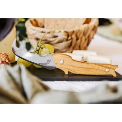 Coffret 3 couteaux à pain, fromage et tartineur en bois d’olivier Roger Orfèvre