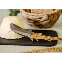 Coffret 3 couteaux à pain, fromage et tartineur en bois d’olivier Roger Orfèvre