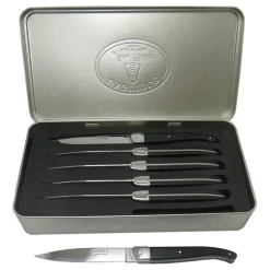 Coffret 6 couteaux à steak Laguiole STAND UP noir Jean Dubost