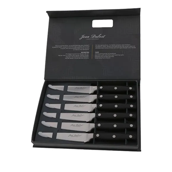 Coffret 6 couteaux à steak Massif lame inox micro dentée Jean Dubost