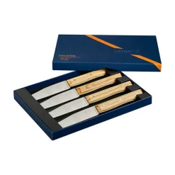 Coffret de 4 couteaux de table à lame lisse Facette olivier Opinel