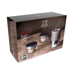 Coffret moulin à sel Maestro à réservoirs interchangeables et 3 sels Peugeot