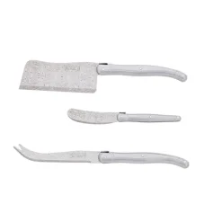 Coffret 3 pièces à fromage Laguiole tout inox Damas Jean Dubost