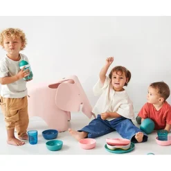 Coffret repas bébé 3 pièces rose Mepal