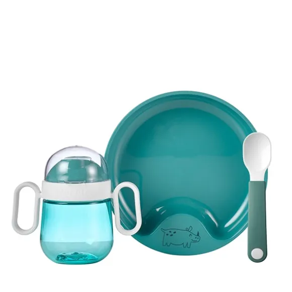 Coffret repas bébé 3 pièces turquoise Mepal
