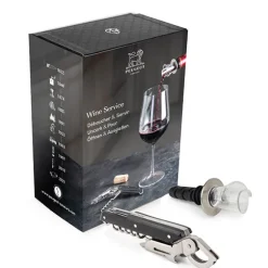 Coffret Wine Service - tire-bouchon Clavelin noir + bec verseur Arum Peugeot