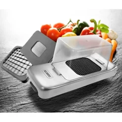 Coupe-légumes en inox avec 3 grilles Alligator
