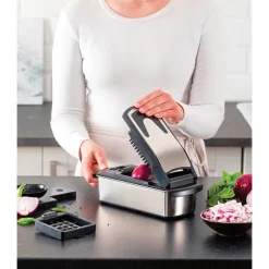 Coupe-légumes inox 2 grilles de coupe Mathon