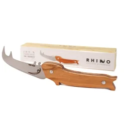 Couteau à fromage Rhino manche en bois d'olivier Roger Orfèvre