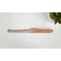 Couteau à pain Croco manche bois d’olivier 32,6 cm Roger Orfèvre