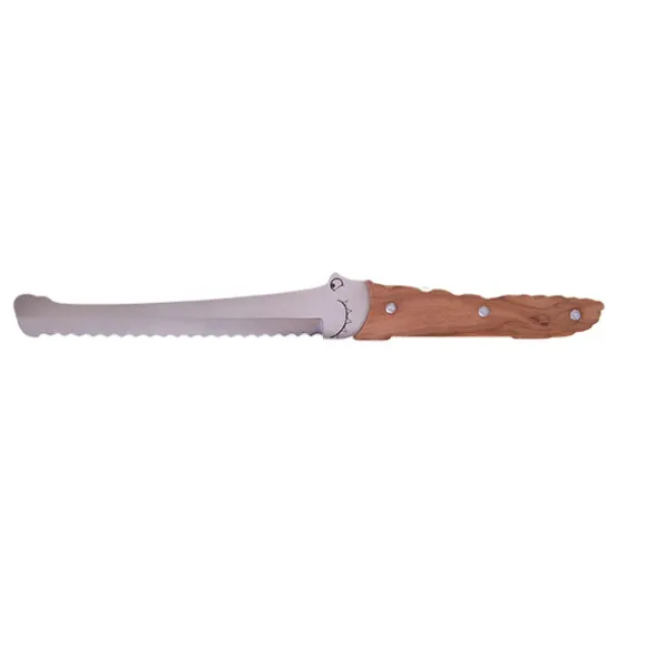 Couteau à pain Croco manche bois d’olivier 32,6 cm Roger Orfèvre