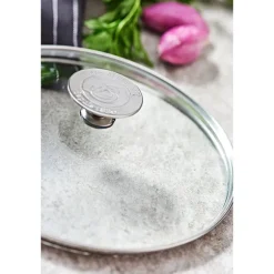 Couvercle en verre cerclé inox 16 cm De Buyer