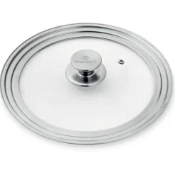 Couvercle en verre et inox multidiamètre 24, 26 et 28 cm Mathon