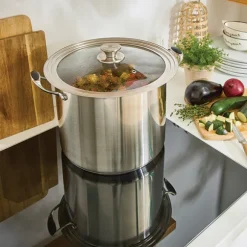 Couvercle en verre et inox multidiamètre 24, 26 et 28 cm Mathon