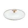 Couvercle verre 28 cm bouton bois de hêtre De Buyer